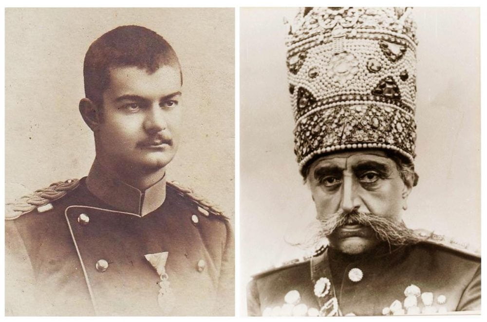Kralj Aleksandar I Obrenović (1876-1903) i iranski šah Muzafar ad Din (1853-1907).