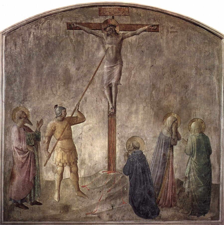 Legionar probada Hrista kopljem - freska Fra Angelika 1395–1455 u Firenci