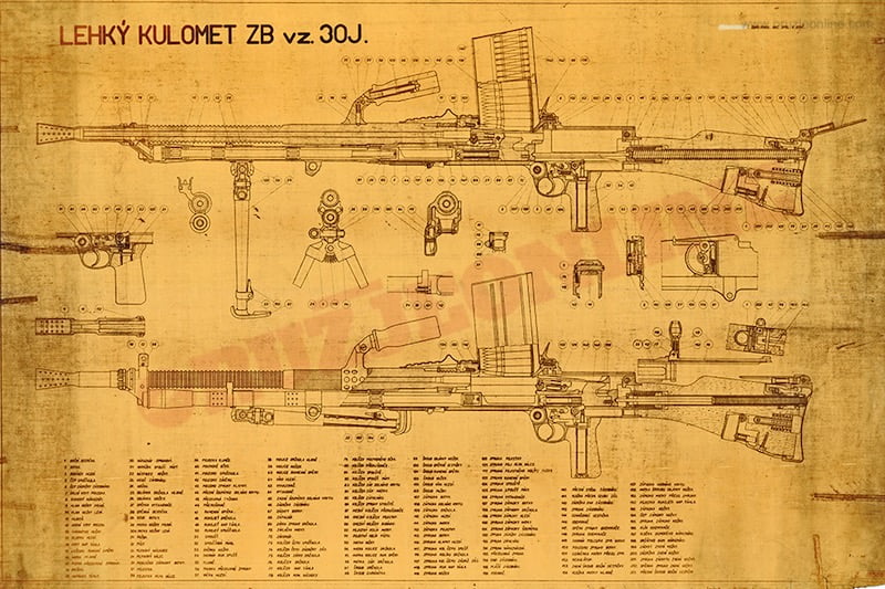 Originalni tehnički crtež PM ZB 30J - M37-1
