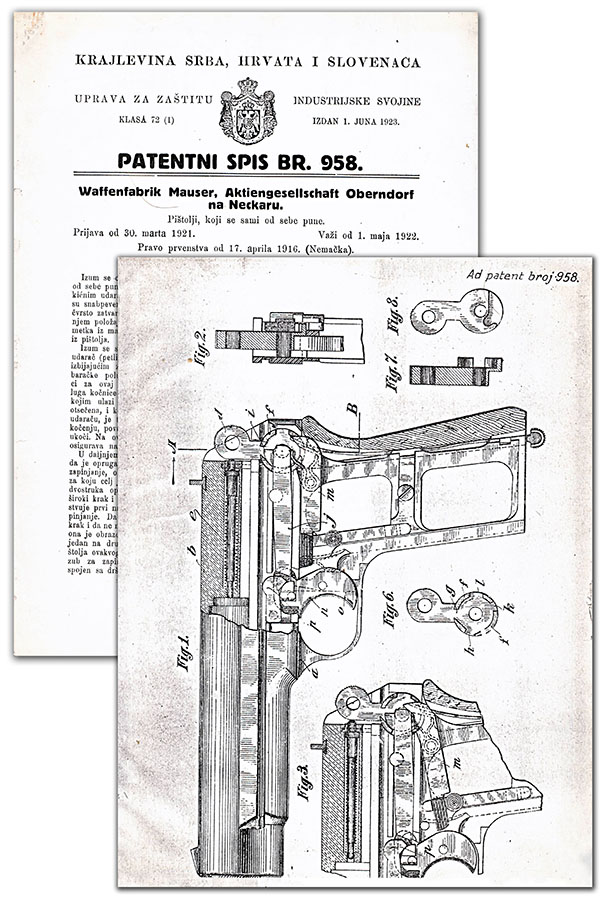 Pištolj Mauser-Nickl, jugoslovenski patent 958