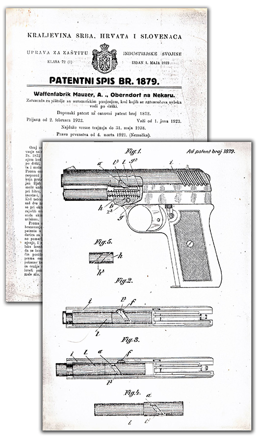 Pištolj Mauser-Nickl, jugoslovenski patent 1879
