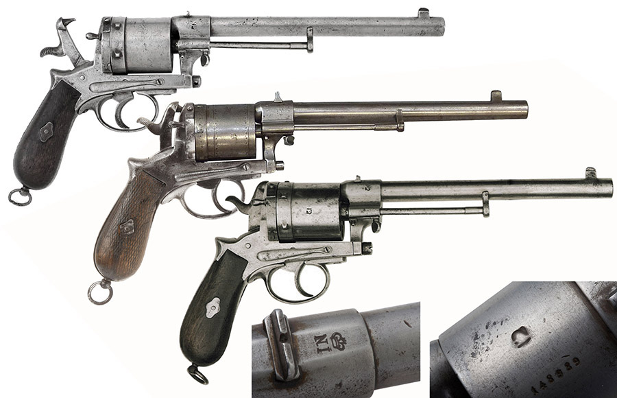 Revolveri 11.2 mm sistema Gasser M1870 sa monogramom NI latinskim i arapskim pismom (za pripadnike muslimanskih bataljona ?).