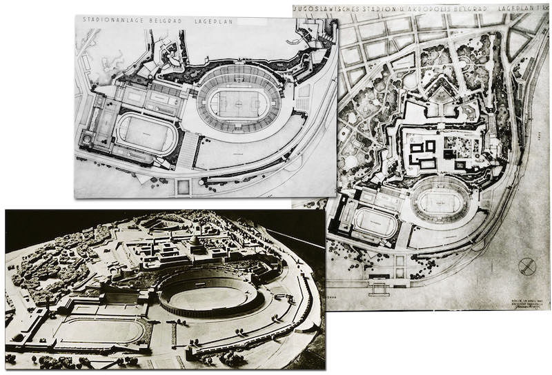 Verner Marh, plan i maketa olimpijskog kompleksa u Donjem gradu. Arhiv Narodnog muzeja