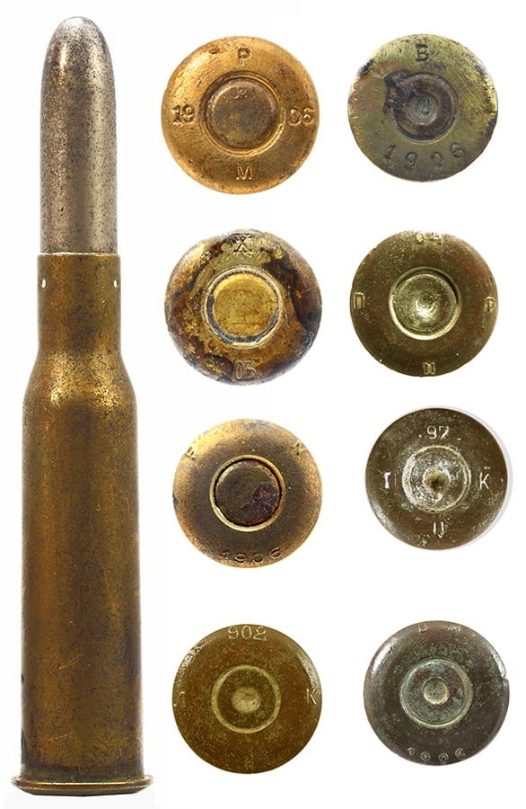 Metak 7.62h54mmR i oznake proizvođača na dancetu