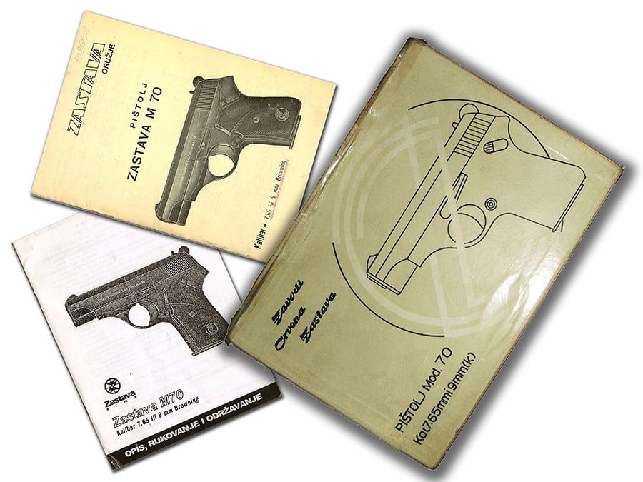Fabričko pakovanje pištolja 7,65 mm i 9 mm (k) Mod.70 i komercijalni opis sa uputstvom