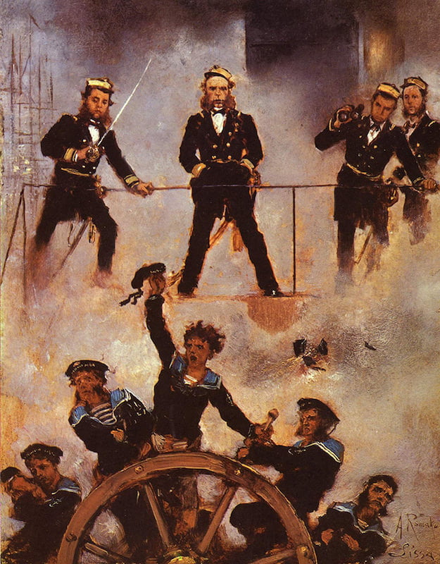 Admiral Tegethof u bici austrijske i italijanske flote kod Visa 1866 godine, rad Anton Romako