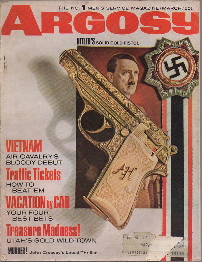 Naslovna strana časopisa Argosy sa fotografijom pištolja