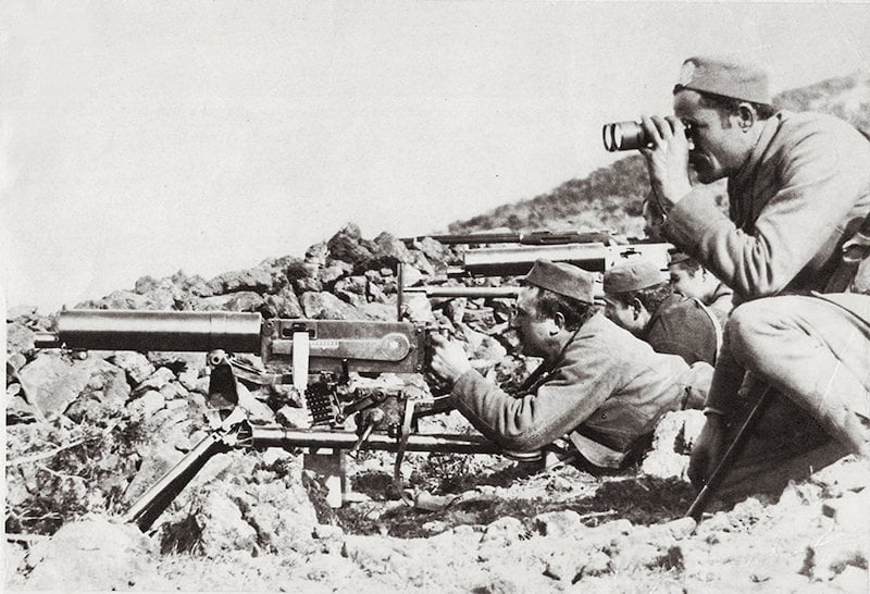 Posada mitraljeza 7,62 mm Maxim M1912 na pložaju