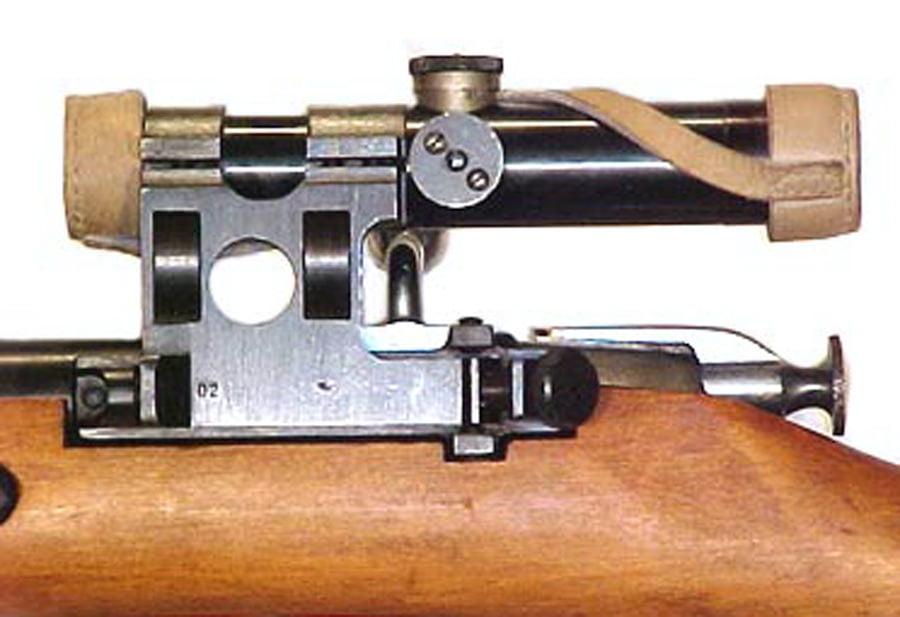 Left view of PU sight with base of the scope mount.
