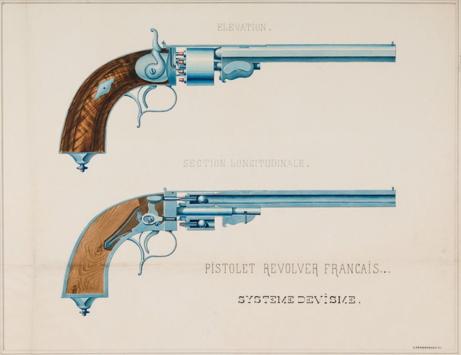 Originalni crtez perkusionog revolvera Devisme M1854