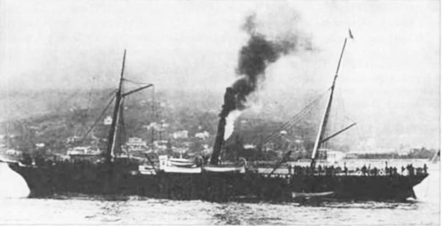 Brod ROPiT Junona kojim su revolveri Smith & Wesson do 17 novembra 1904 dopremljeni u Bar