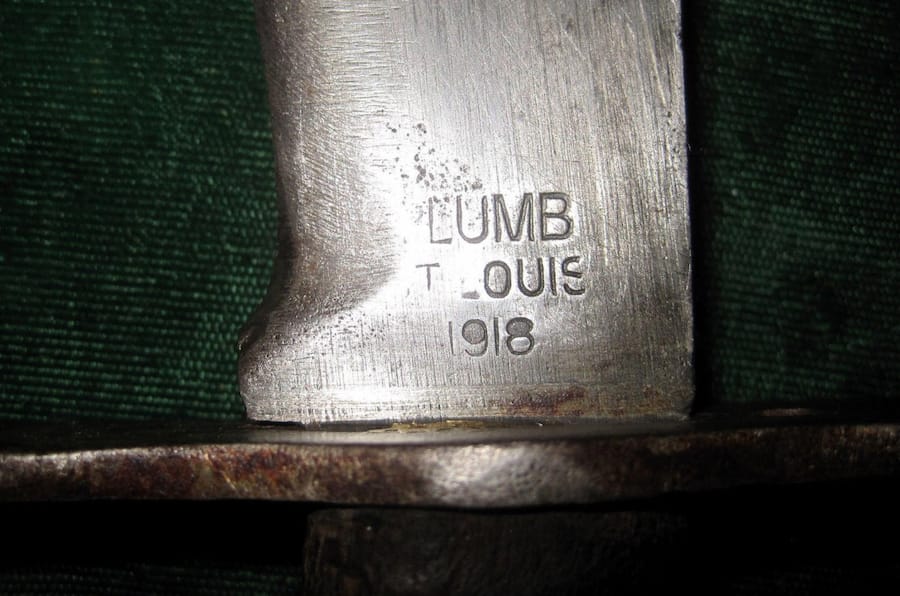 Oznaka proizvođača na bajonetu M1917 CT Bolo.