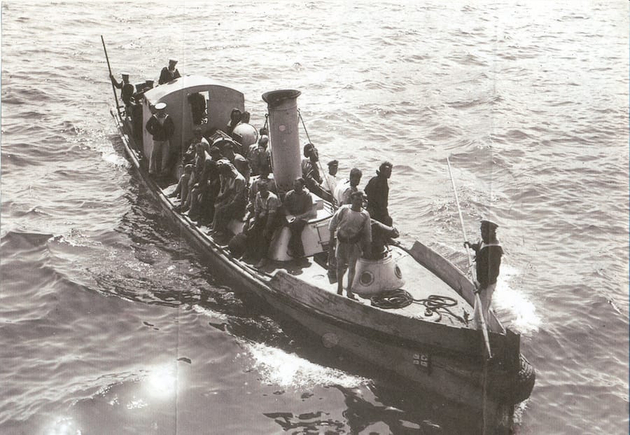 Tipična britanska parna stražarska barkasa 1914. godine