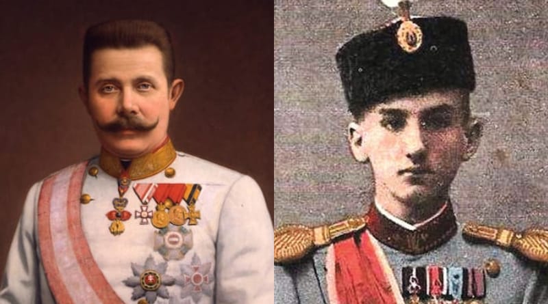 Đorđe Karađorđević i Franc Ferdinand kao prestolonaslednici.