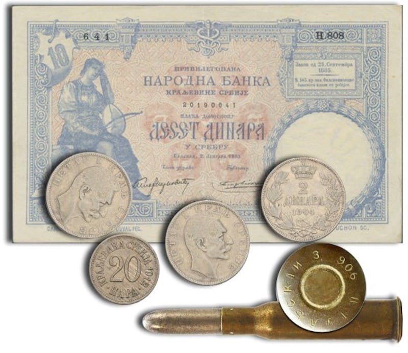 Tipovi novčanice, kovanica i metaka pronađenih tokom ekshumacije