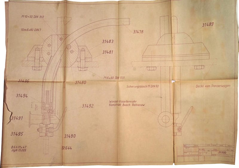 Originalni crtež kupolnog uređaja sa zakrivljenom cevi iz ruskih arhiva