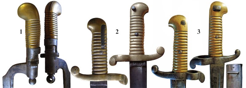 Dealji francuskih bajoneta M1837 (Baïonette-sabre modèle 1837), M1840 (sabre baïonette Mle 1840),  M1842 (sabre baïonette Mle 1842)