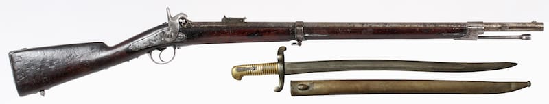 ''Vensenska'' puška Minie-Francotte-Petrovic M1856 sa bajonetom M1842/56.