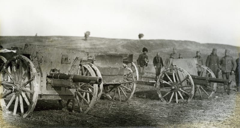 Polјska baterija 75 mm M1907-A koja je u novembru 1912. dostavlјena iz Soluna. Foto S. Černov, AS