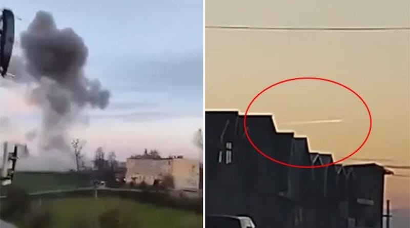 video snimci zabelezili trenutak udara rakete u poljskoj