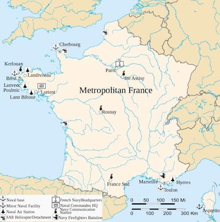 pomorske baze na maticnoj teritoriji francuske