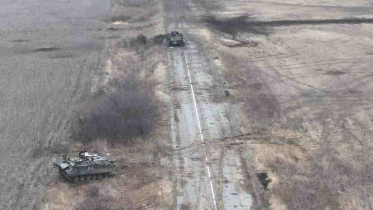 ukrajinski pokusaj prodora snimak iz drona