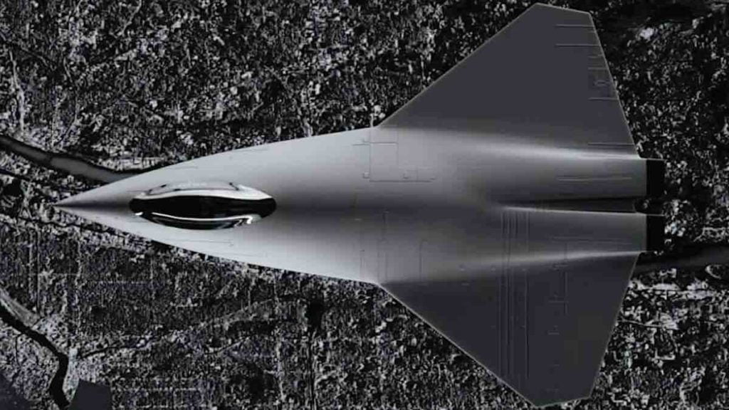 umetnicka koncepcija naprednog borbenog aviona seste generacije. collins aerospace collins aerospace