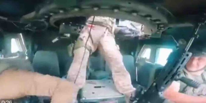 ukrajinski humvee nalece na protivtenkovsku minu