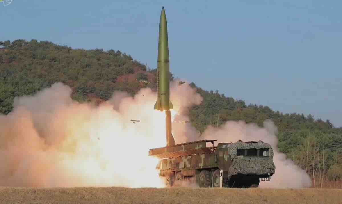 kctv mar28 2023 kn23 srbm missile test mar27 junghwa ryokpho tel launch camo netting