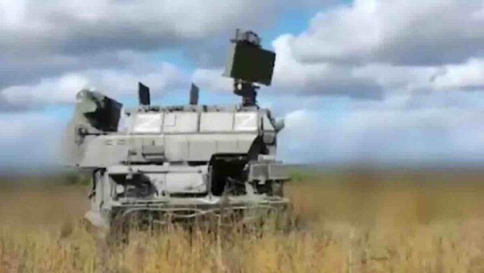 snimak unistavanja ukrajinskog drona shark od strane ruskog pvo sistema tor m2