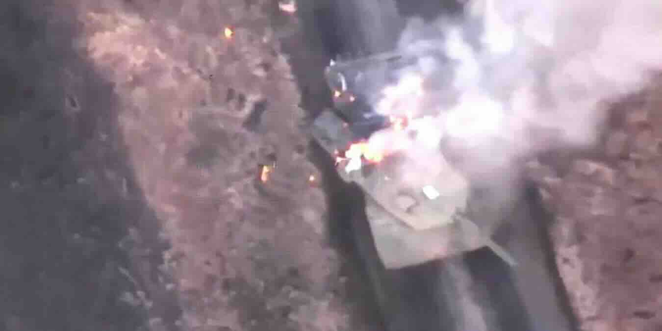 tenk leopard gori na linijjama fronta u zaporozju