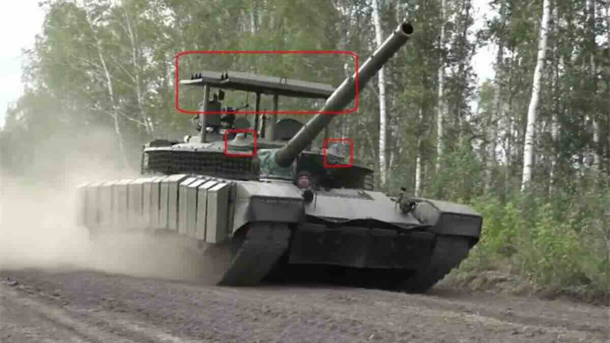svi ruski tenkovi t 80bvm koji se koriste u ukrajini opremljeni se sistemima protiv bespilotnih letelica