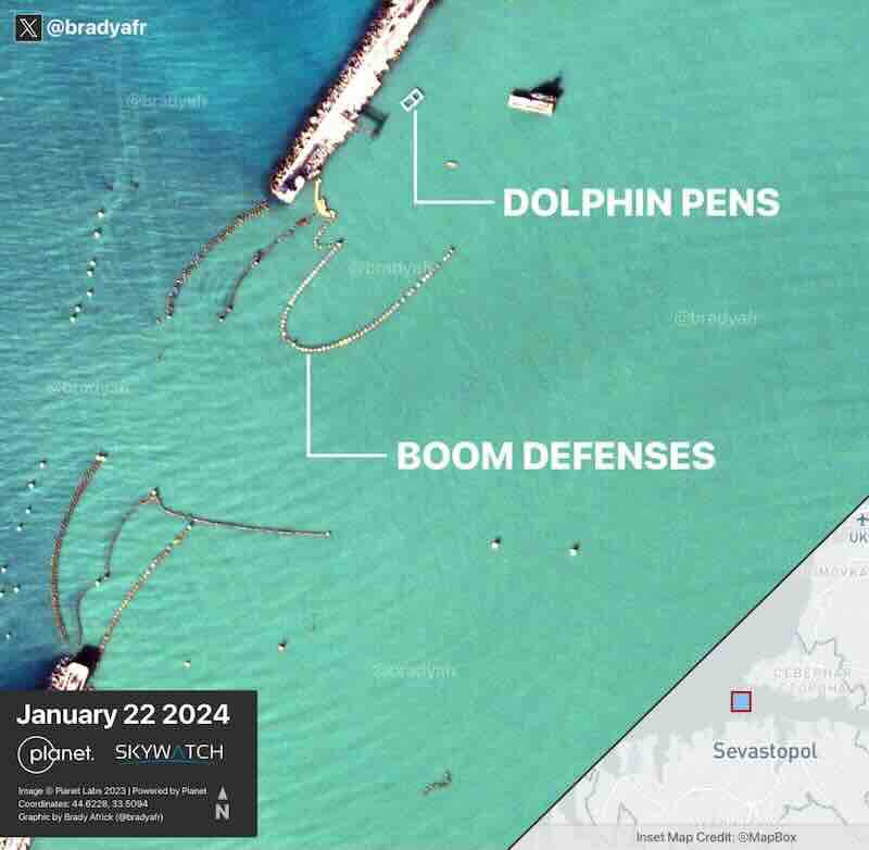 snimak kaveza za delfine iz januara 2024