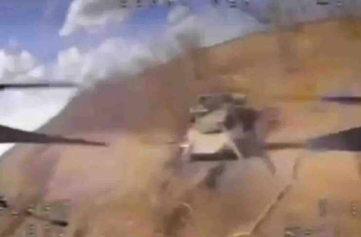 pojavio se novi snimak iz fpv drona koji stiže u posetu tenku abrams američke proizvodnje