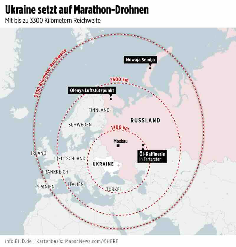 bild da li ce ukrajina dronovima ugrozavati ruske baze cak na uralu pa i arktiku