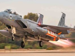 f 15d uzleće noseći blue sparrow test missile (iaf)