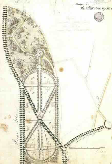 situacioni plan aleksandrovke crtez arhitekte jozefa lenea 1826