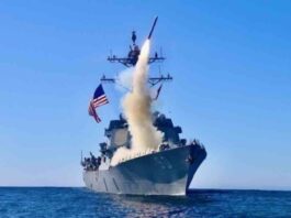 americka mornarica lansira tomahawk raketu, ilustracija