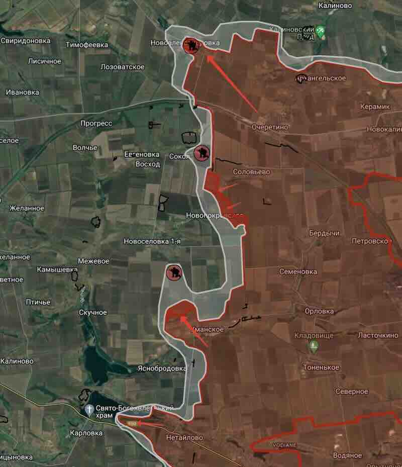 oruzane snage rusije napreduju od umanskog do novselovke pervaje prema ruskim mapama situacije na ovom potezu fronta