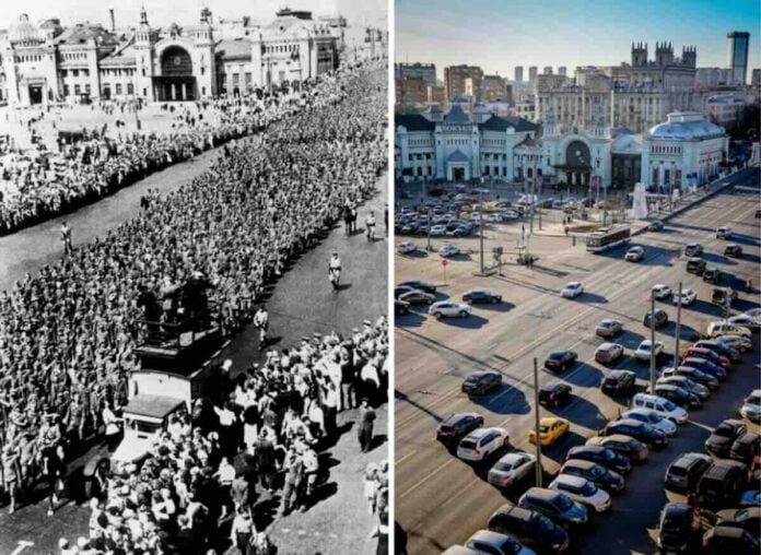 nemački ratni zarobljenici tokom marša kod beloruske železničke stanice 17. juna 1944. godine