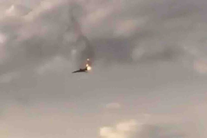 pogođen lovac na nebu, ilustracija