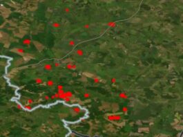 mapa vojnih operacija u kurskoj oblasti prikazuje mesta glavnih bitaka