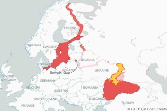 newsweek objavio mapu potencijalnih frontova u slučaju izbijanja rata nato i rusije u evropi