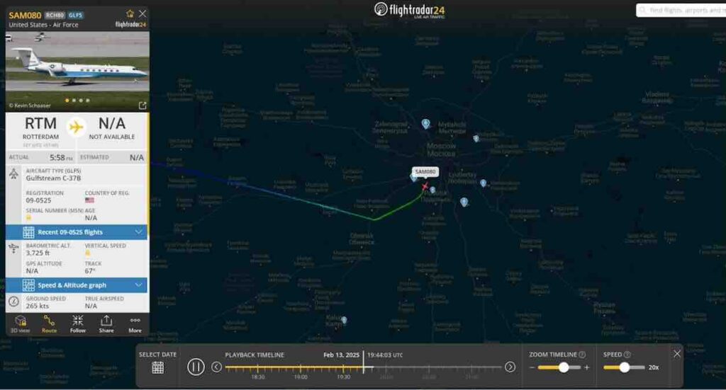 američki vojni avion gulfstream c 37b pre nekoliko sati sleteo u moskvu