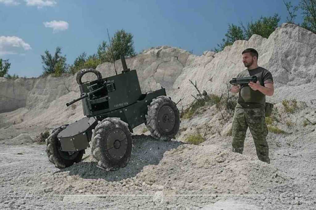 zelenski upravlja ugv robotom ljuti ilustracija zelenski upravlja ugv robotom ljuti, ilustracija