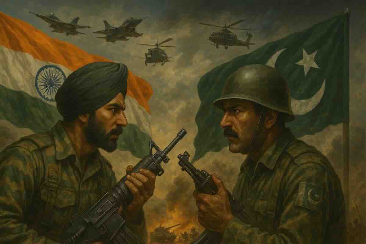 indija protiv pakistana, ilustracija