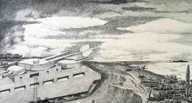 impresija skica groteove varijante u ulozi obalske odbrane impresija skica groteove varijante u ulozi obalske odbrane