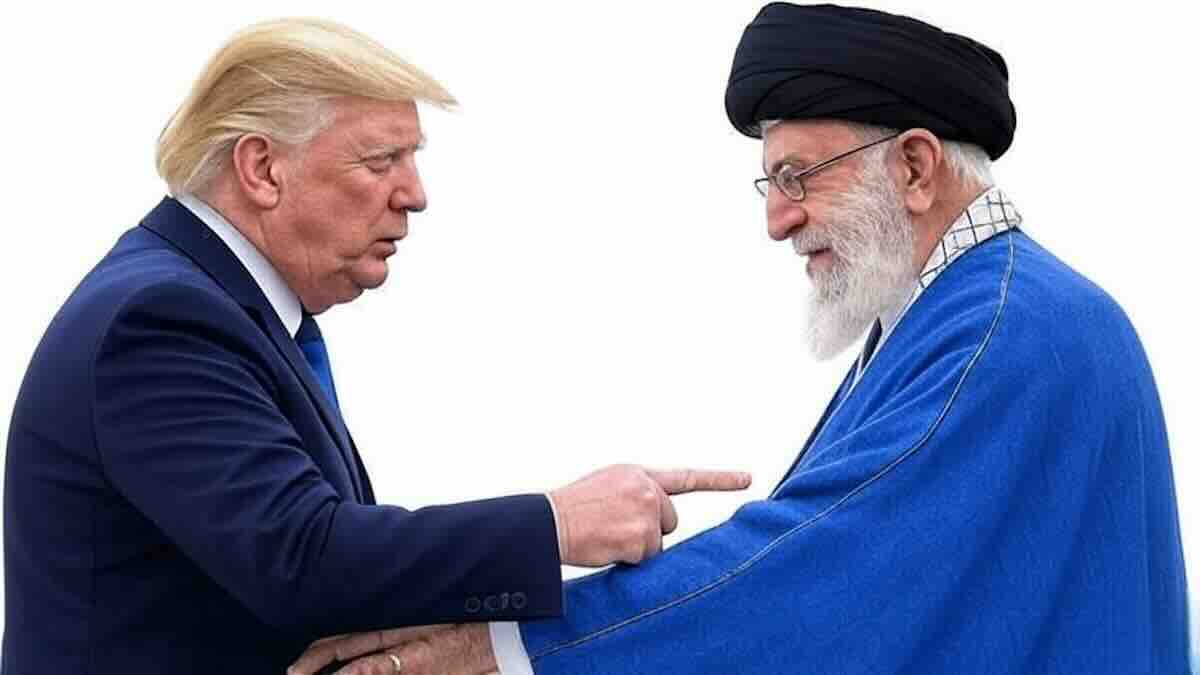 tramp i ali hamenei, ilustracija tramp i ali hamenei, ilustracija