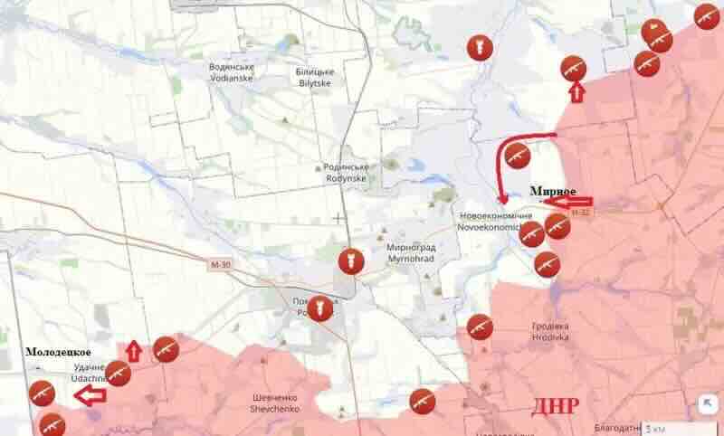 front ka mirnogradu i dnjepropetrovskoj oblasti se širi
