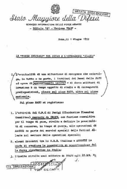 italijanska tajna služba sfiar i njen izveštaj